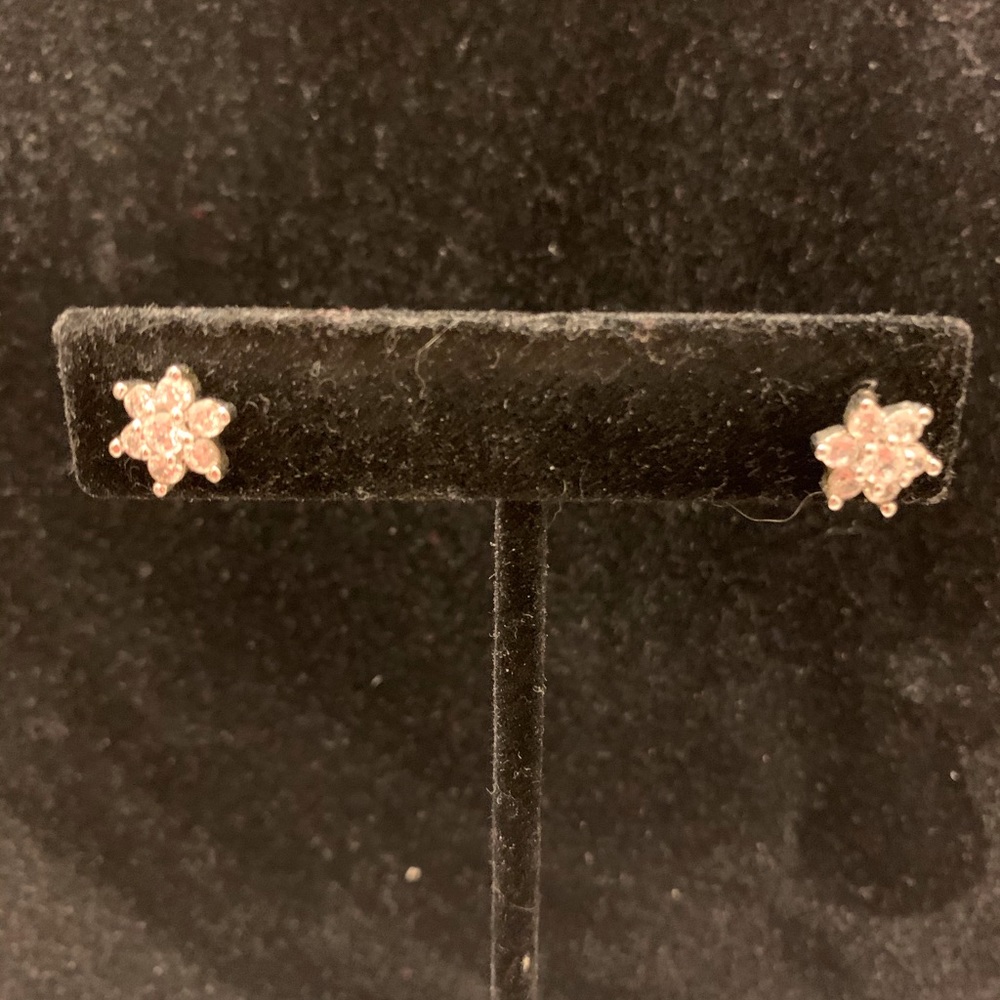 CZ Stud Earrings - Picture 2 of 2
